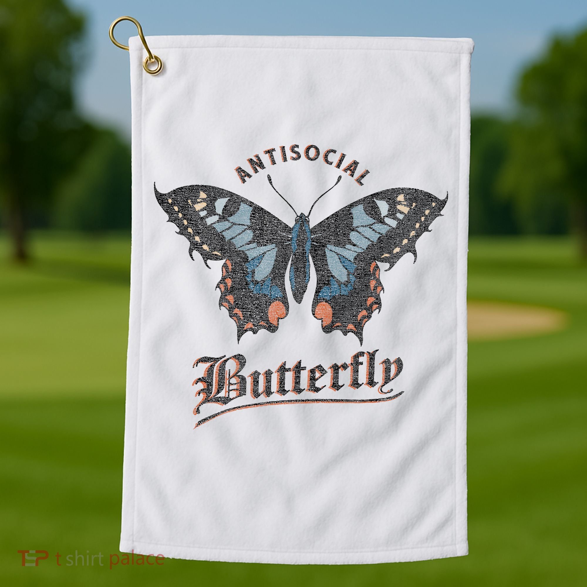 Antisocial Butterfly Grunge Fairycore Aesthetic Introvert Golf Towel