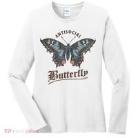 Antisocial Butterfly Grunge Fairycore Aesthetic Introvert Women's Long Sleeve Shirt thumb 0