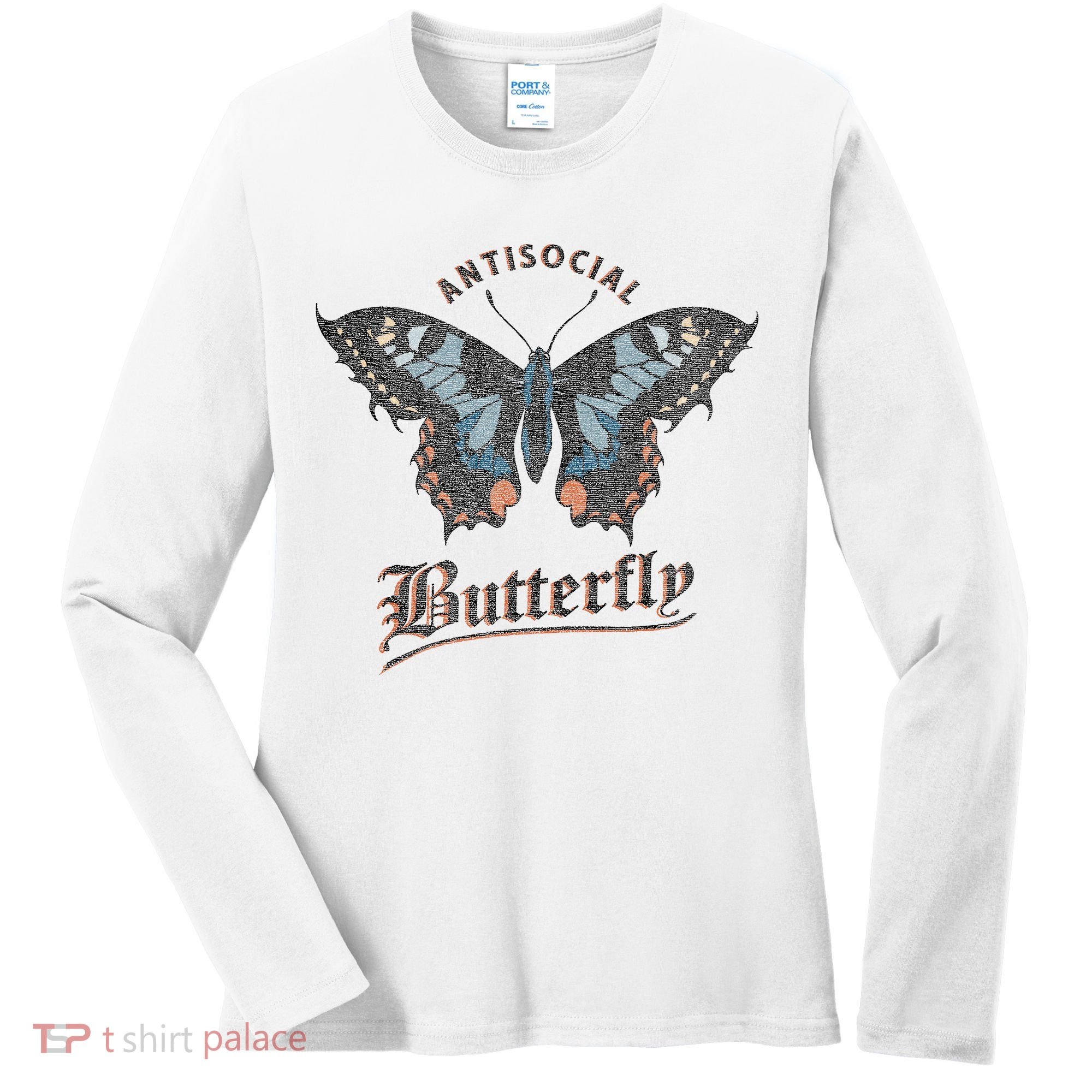 Antisocial Butterfly Grunge Fairycore Aesthetic Introvert Women's Long Sleeve Shirt