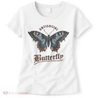 Antisocial Butterfly Grunge Fairycore Aesthetic Introvert Women's T-Shirt thumb 0