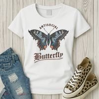 Antisocial Butterfly Grunge Fairycore Aesthetic Introvert Women's T-Shirt thumb 3