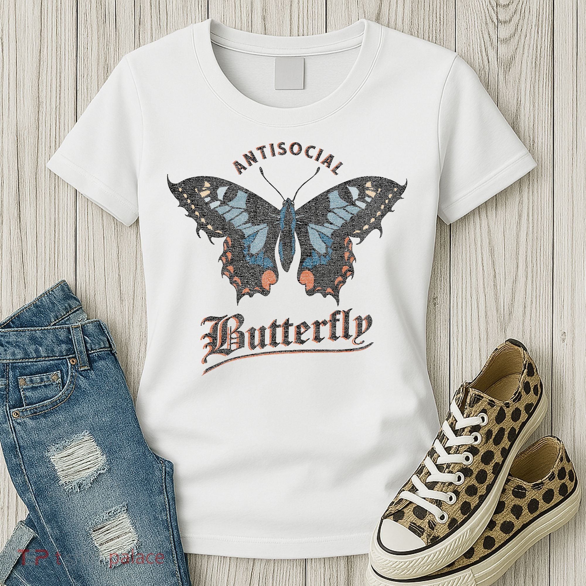 Antisocial Butterfly Grunge Fairycore Aesthetic Introvert Women's T-Shirt