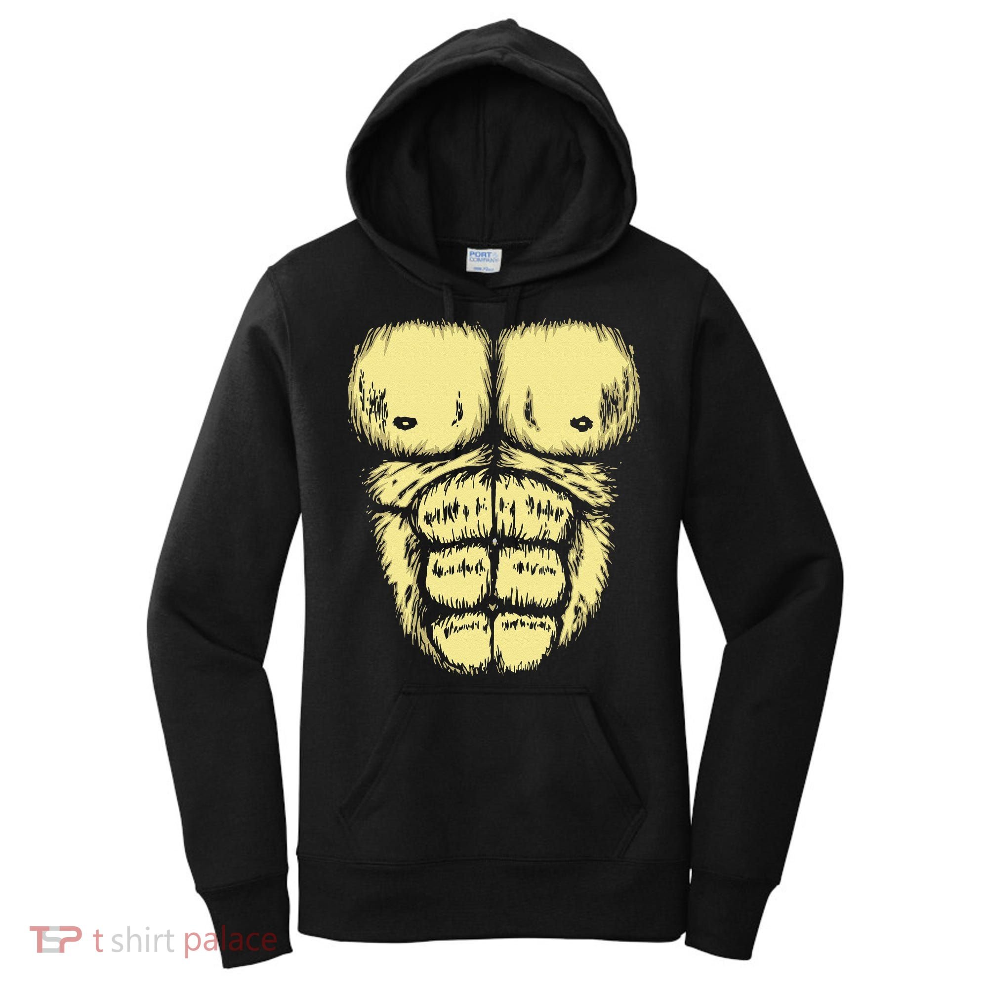 Abominable Bigfoot Gorilla Chest Halloween Gorilla Costume Day Women's Hoodie