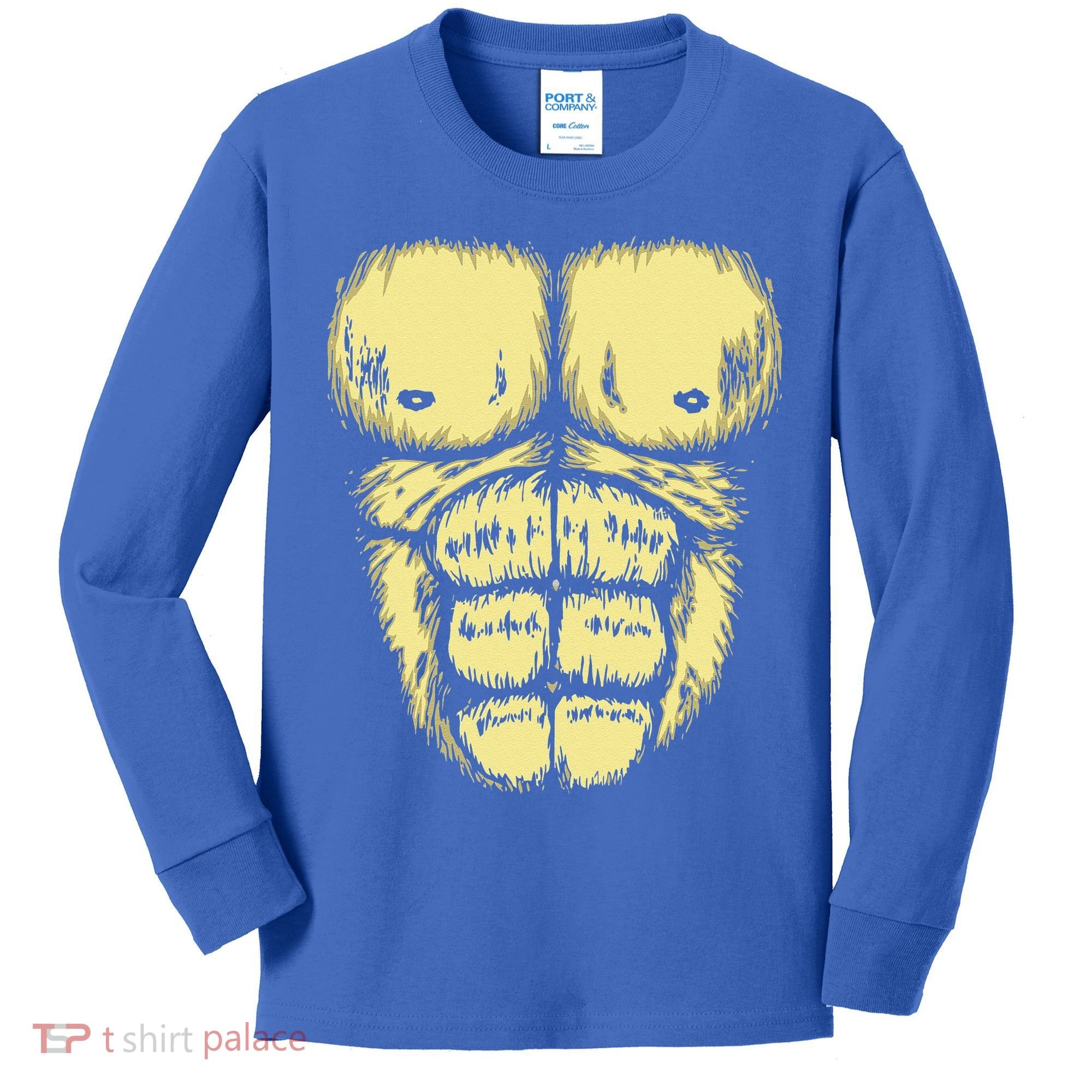 Abominable Bigfoot Gorilla Chest Halloween Gorilla Costume Day Kids Long Sleeve Shirt