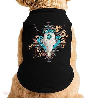 Aztec Bull Horns Pattern Design Doggie Tank