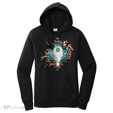 Aztec Bull Horns Pattern Design Women's Hoodie