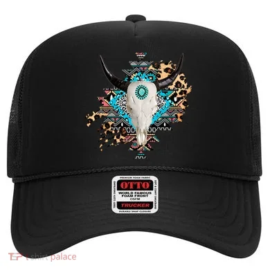 Aztec Bull Horns Pattern Design Hat