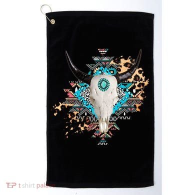 Aztec Bull Horns Pattern Design Golf Towel