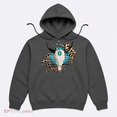 Aztec Bull Horns Pattern Design Hoodie