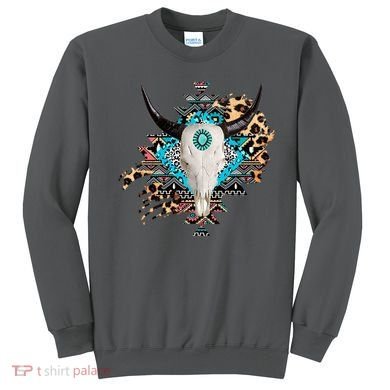 Aztec Bull Horns Pattern Design Sweatshirt