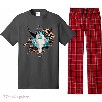 Aztec Bull Horns Pattern Design Pajama Set