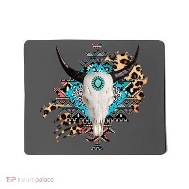 Aztec Bull Horns Pattern Design Mousepad