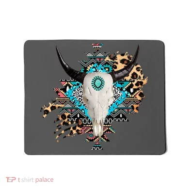 Aztec Bull Horns Pattern Design Mousepad