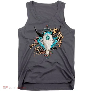 Aztec Bull Horns Pattern Design Tank Top