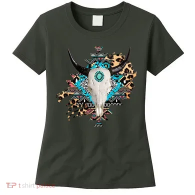 Aztec Bull Horns Pattern Design Women's T-Shirt