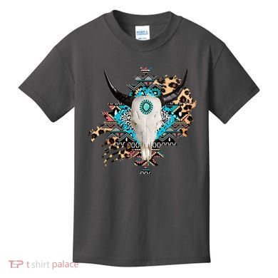 Aztec Bull Horns Pattern Design Kids T-Shirt