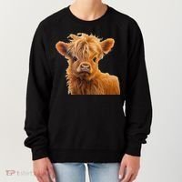 Adorable Baby Highland Cow Calf Women's Sweatshirt thumb 0