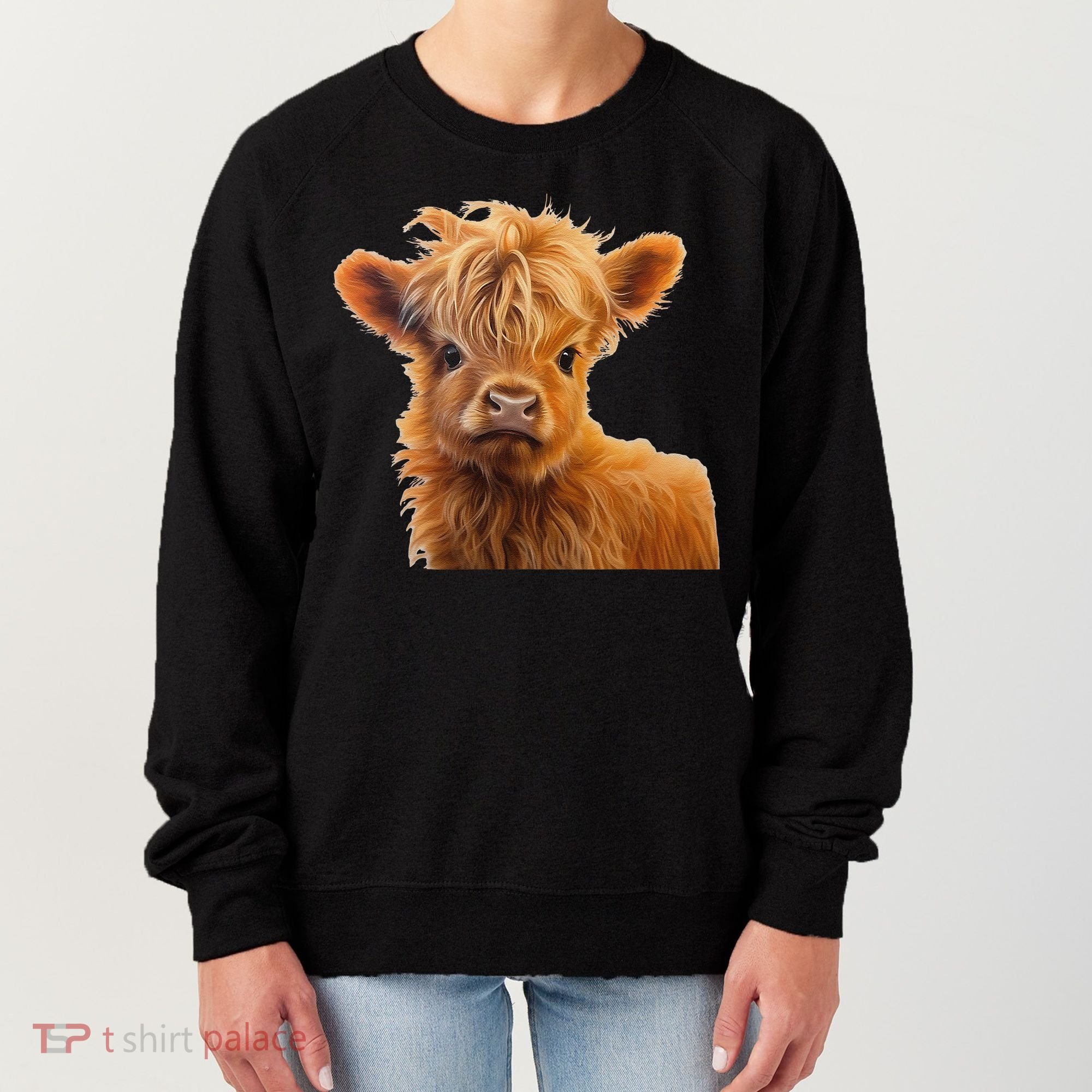 Adorable Baby Highland Cow Calf Women's Sweatshirt