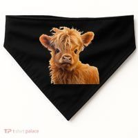 Adorable Baby Highland Cow Calf USA-Made Doggie Bandana thumb 0