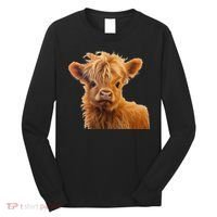 Adorable Baby Highland Cow Calf Long Sleeve Shirt thumb 0