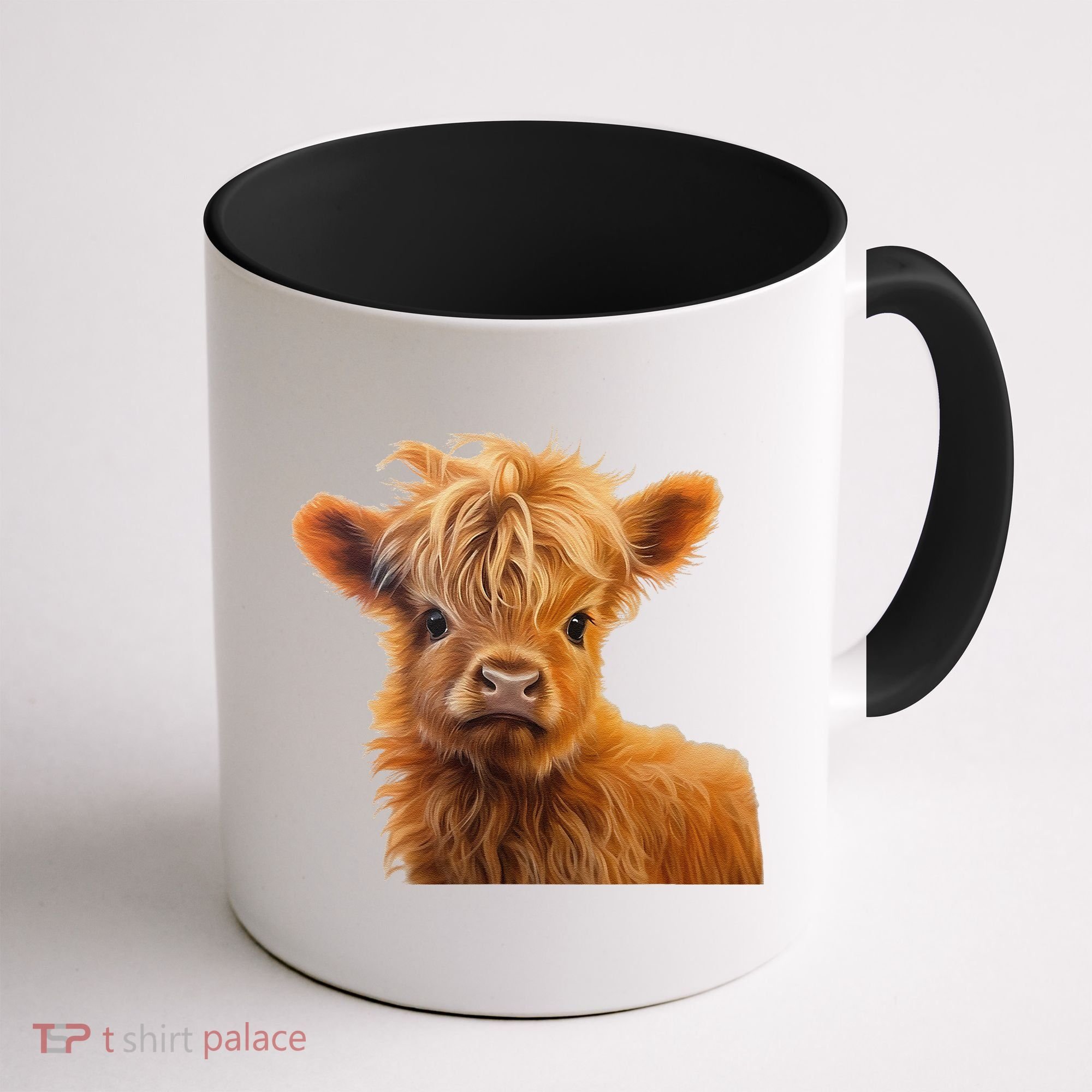 Adorable Baby Highland Cow Calf Coffee Mug