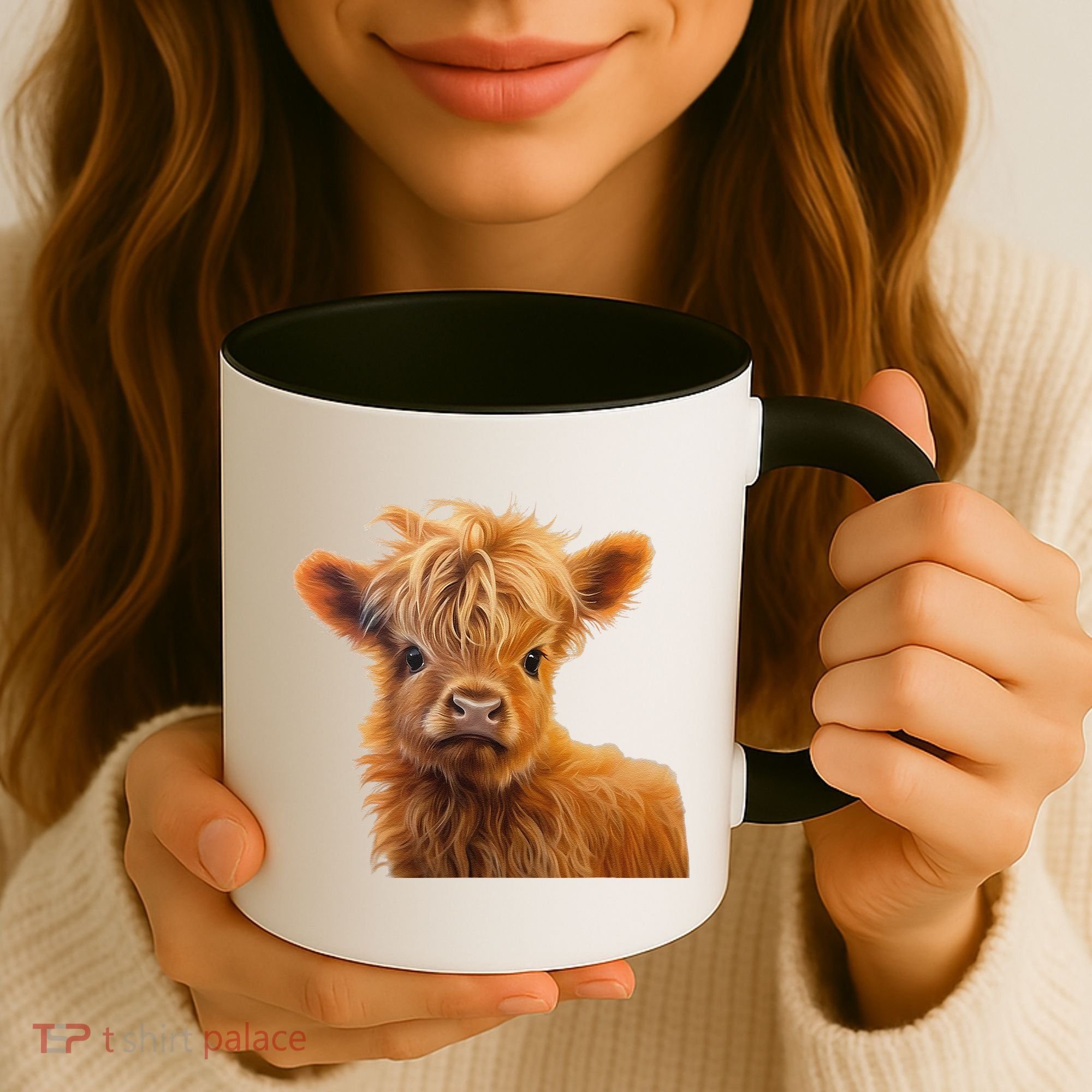 Adorable Baby Highland Cow Calf Coffee Mug