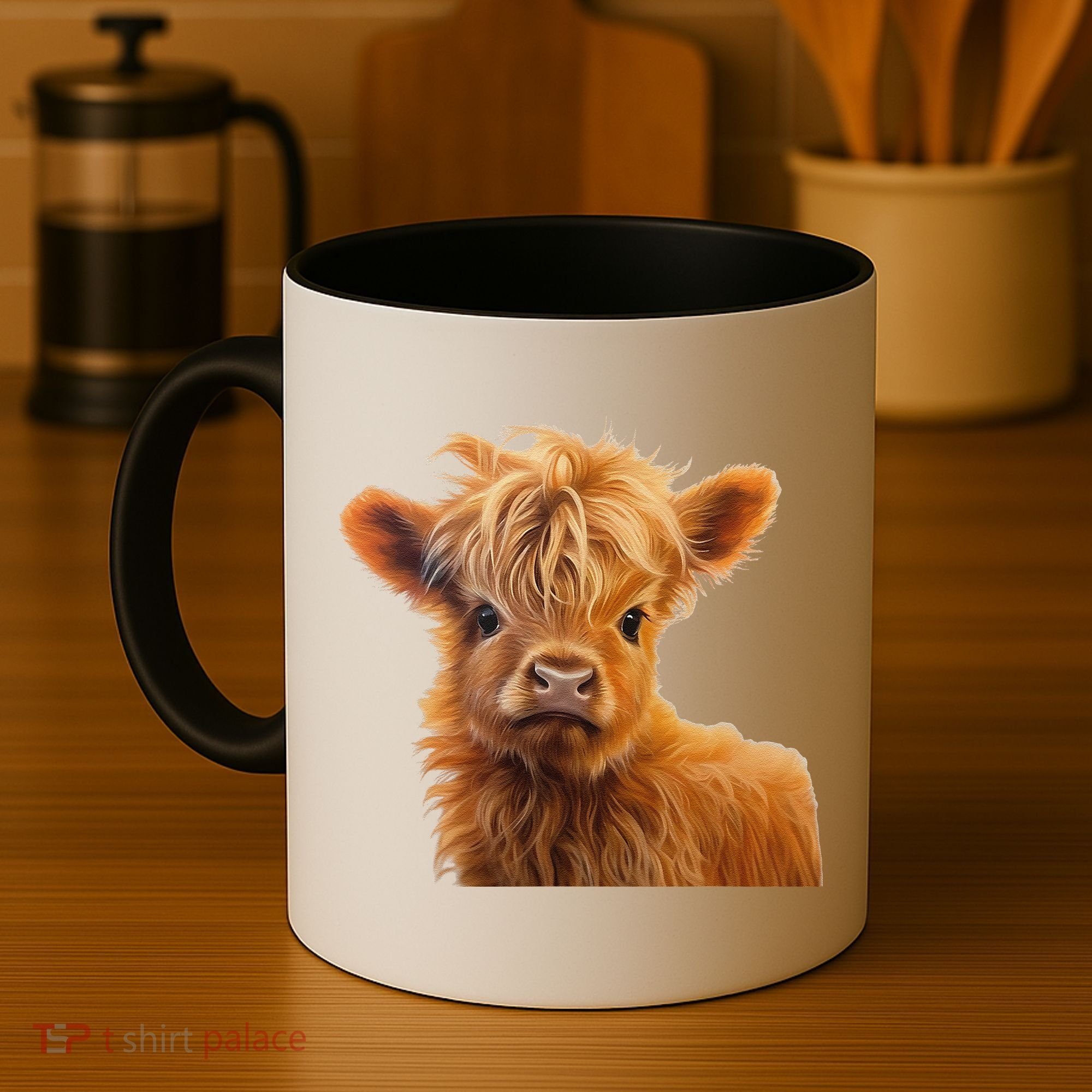 Adorable Baby Highland Cow Calf Coffee Mug