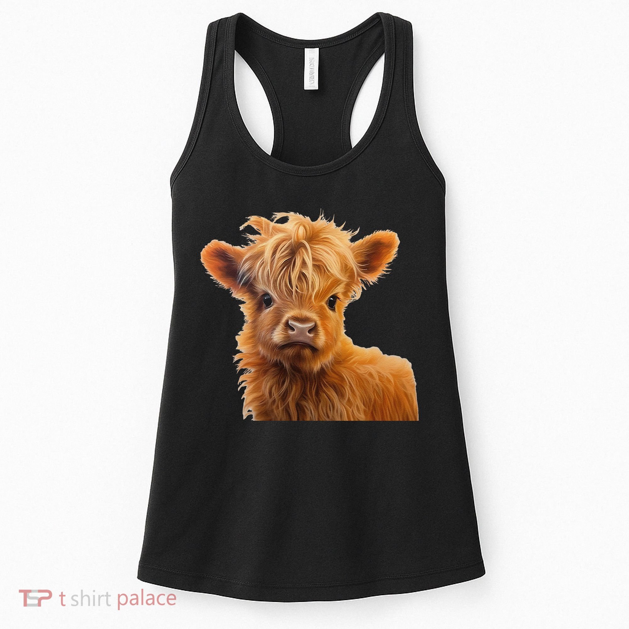 Adorable Baby Highland Cow Calf Women's Tank Top