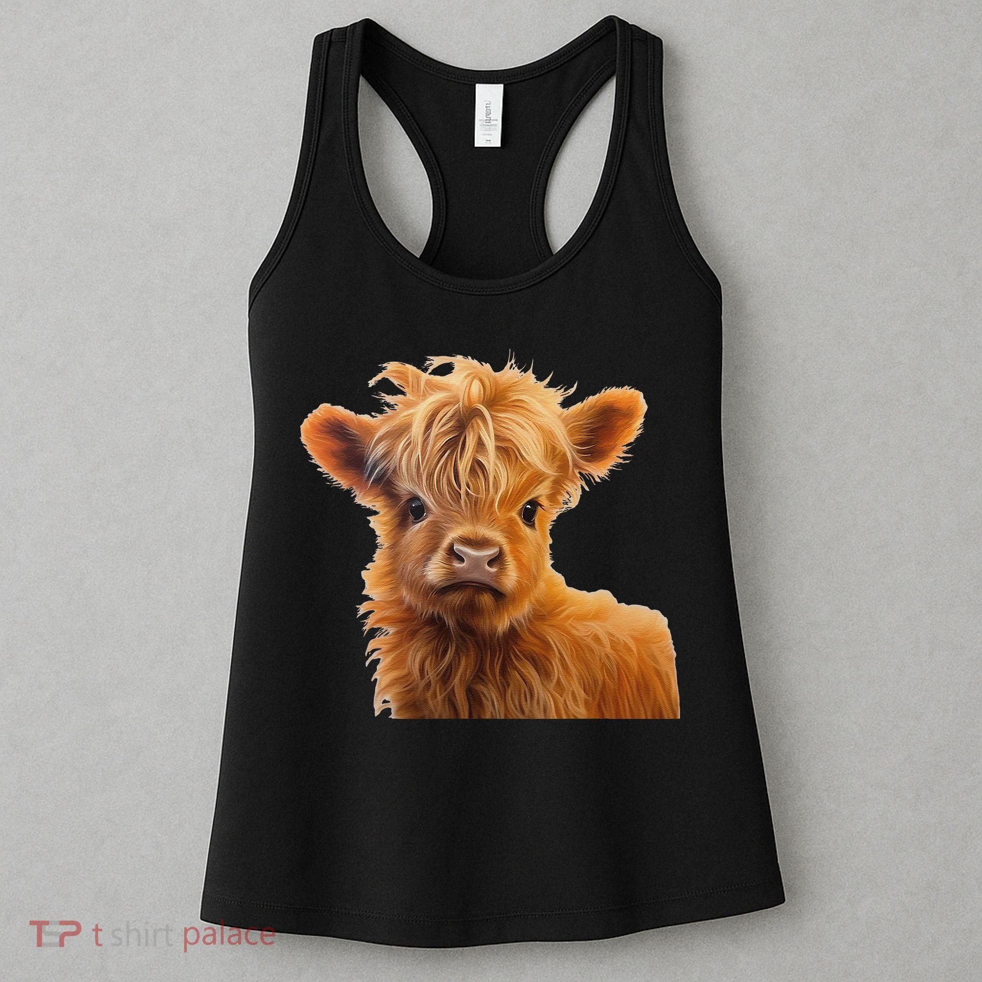 Adorable Baby Highland Cow Calf Women's Tank Top