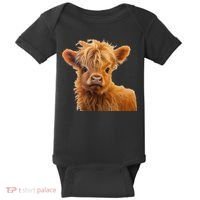 Adorable Baby Highland Cow Calf Baby Bodysuit thumb 0