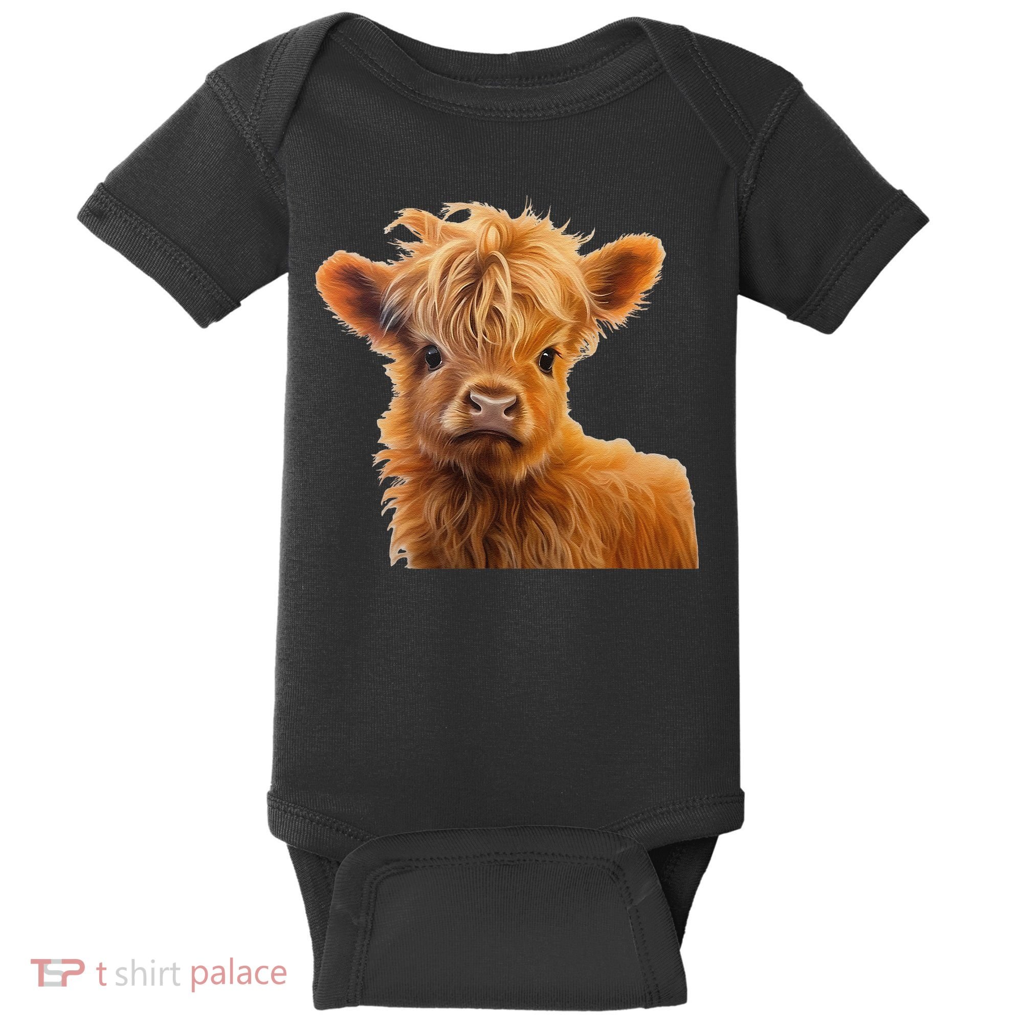 Adorable Baby Highland Cow Calf Baby Bodysuit