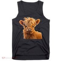 Adorable Baby Highland Cow Calf Tank Top thumb 0