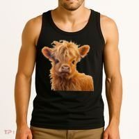 Adorable Baby Highland Cow Calf Tank Top thumb 3