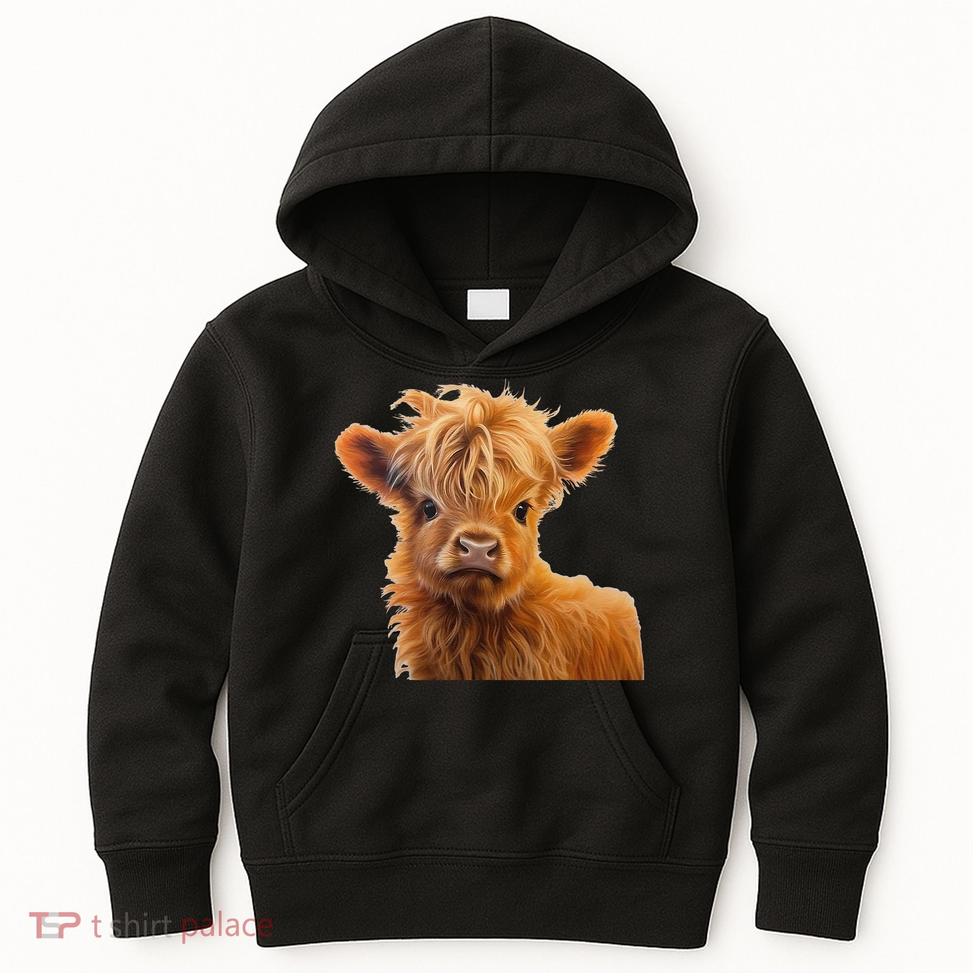 Adorable Baby Highland Cow Calf Kids Hoodie