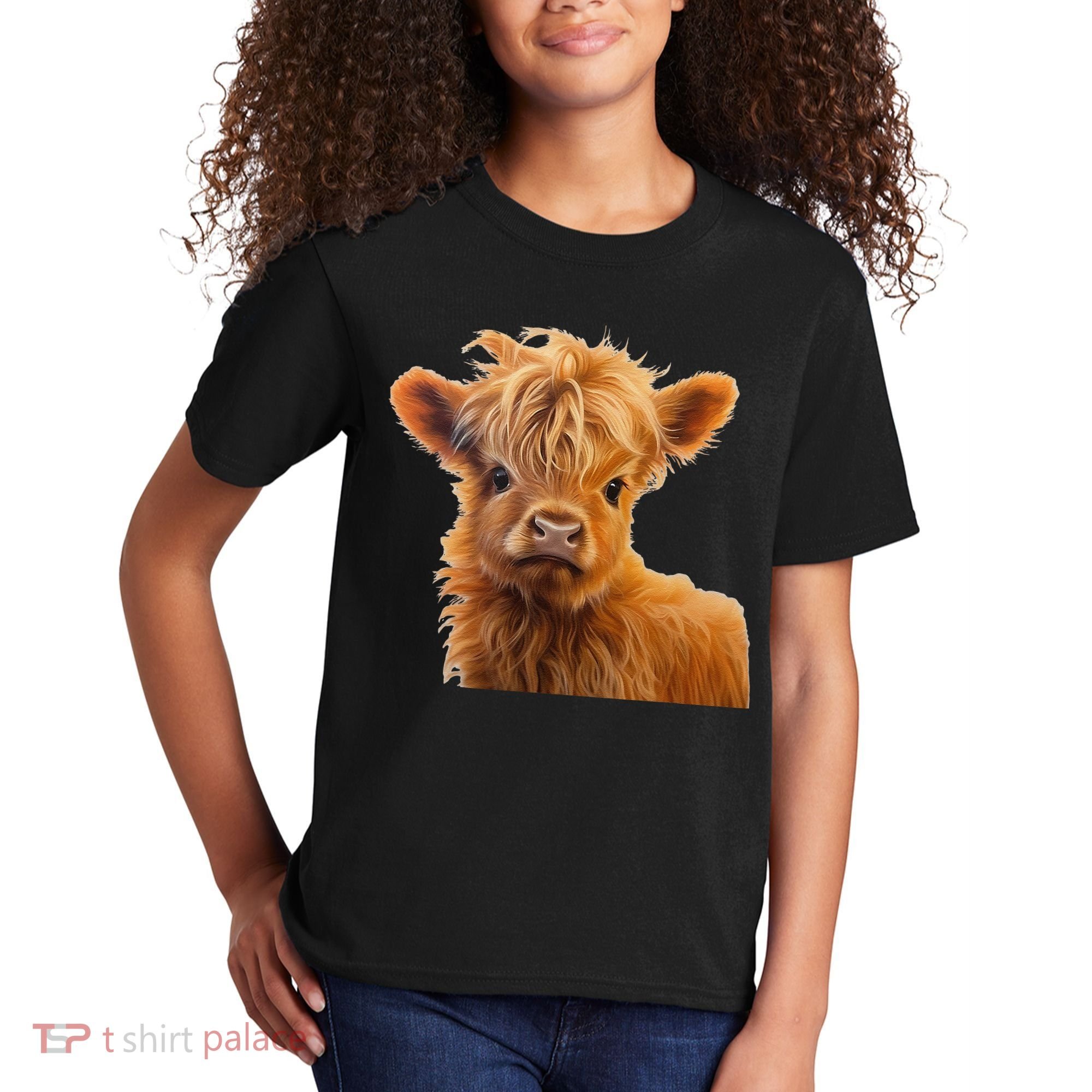 Adorable Baby Highland Cow Calf Kids T-Shirt