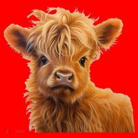 Adorable Baby Highland Cow Calf Santa Hat thumb 1