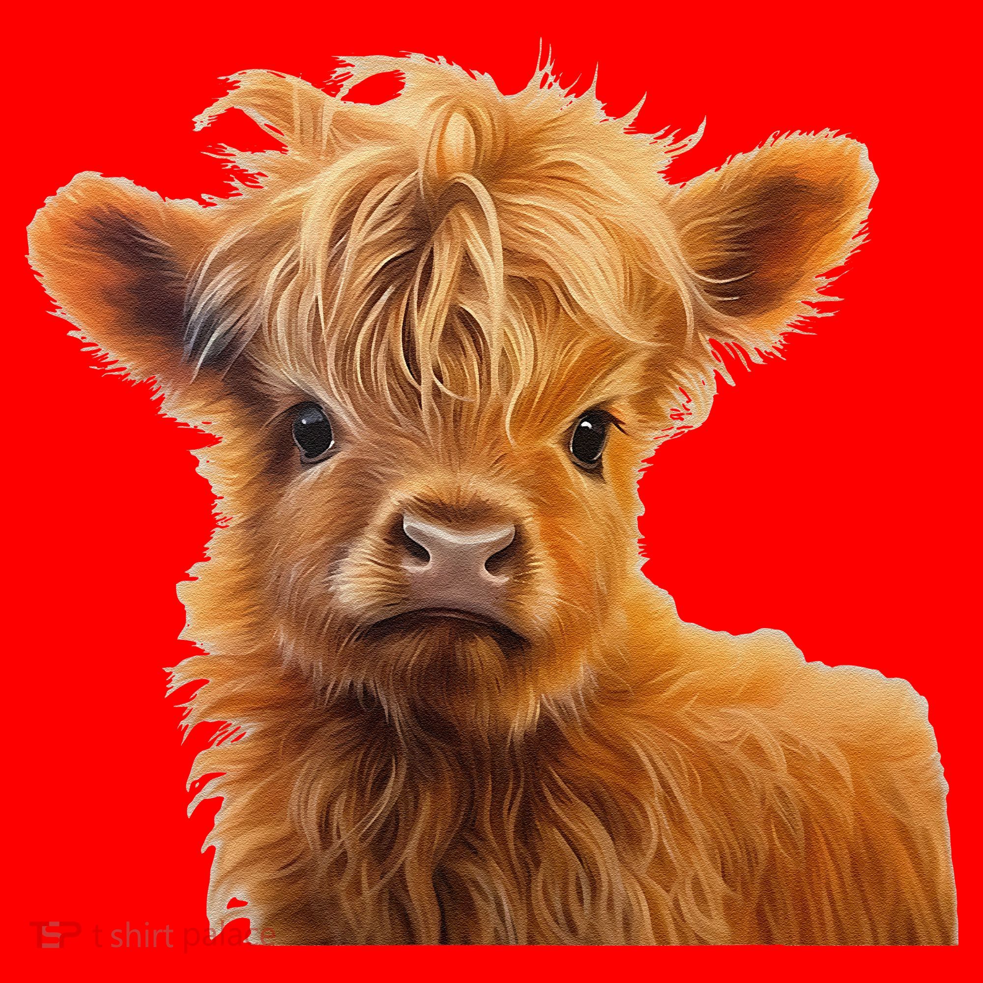 Adorable Baby Highland Cow Calf Santa Hat