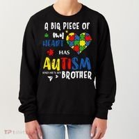 Autism Brother Heart Puzzle Autism Awareness Women's Sweatshirt thumb 0