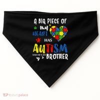 Autism Brother Heart Puzzle Autism Awareness USA-Made Doggie Bandana thumb 0