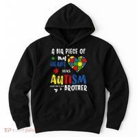 Autism Brother Heart Puzzle Autism Awareness Hoodie thumb 0