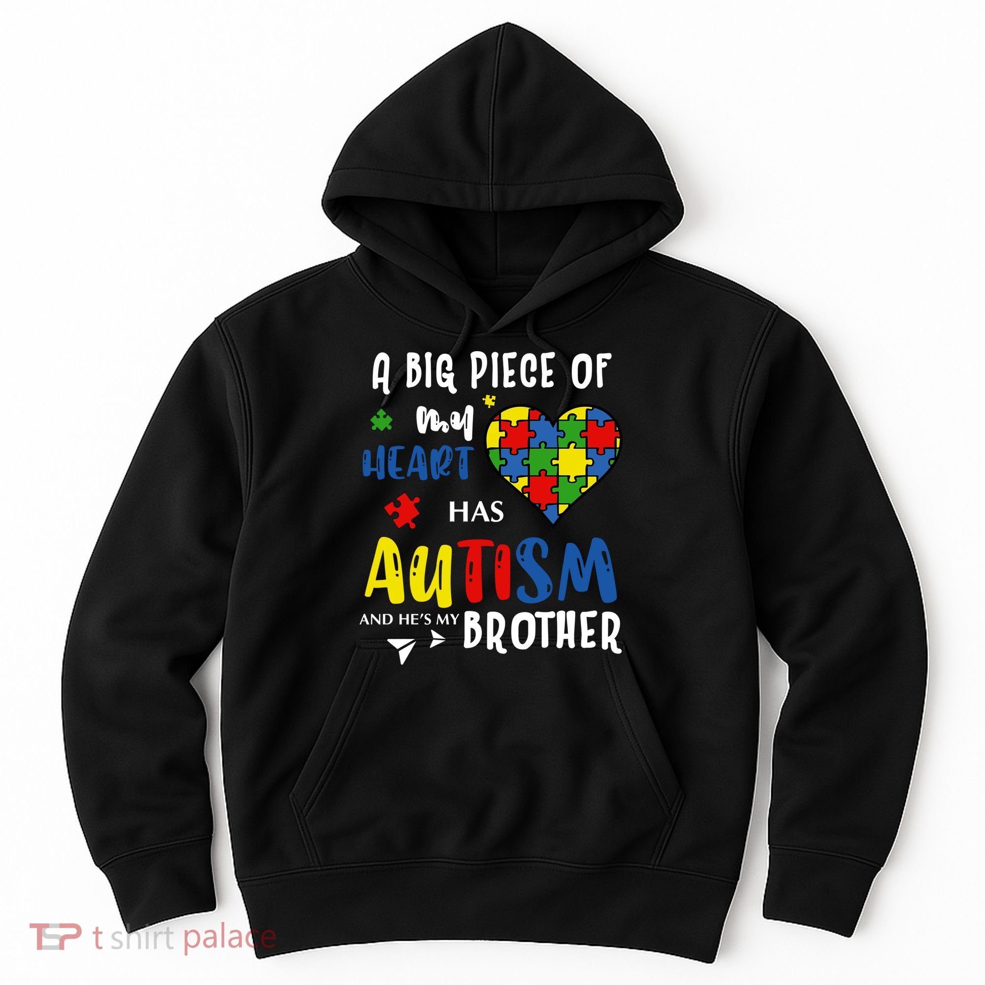 Autism Brother Heart Puzzle Autism Awareness Hoodie