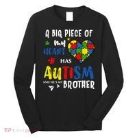 Autism Brother Heart Puzzle Autism Awareness Long Sleeve Shirt thumb 0