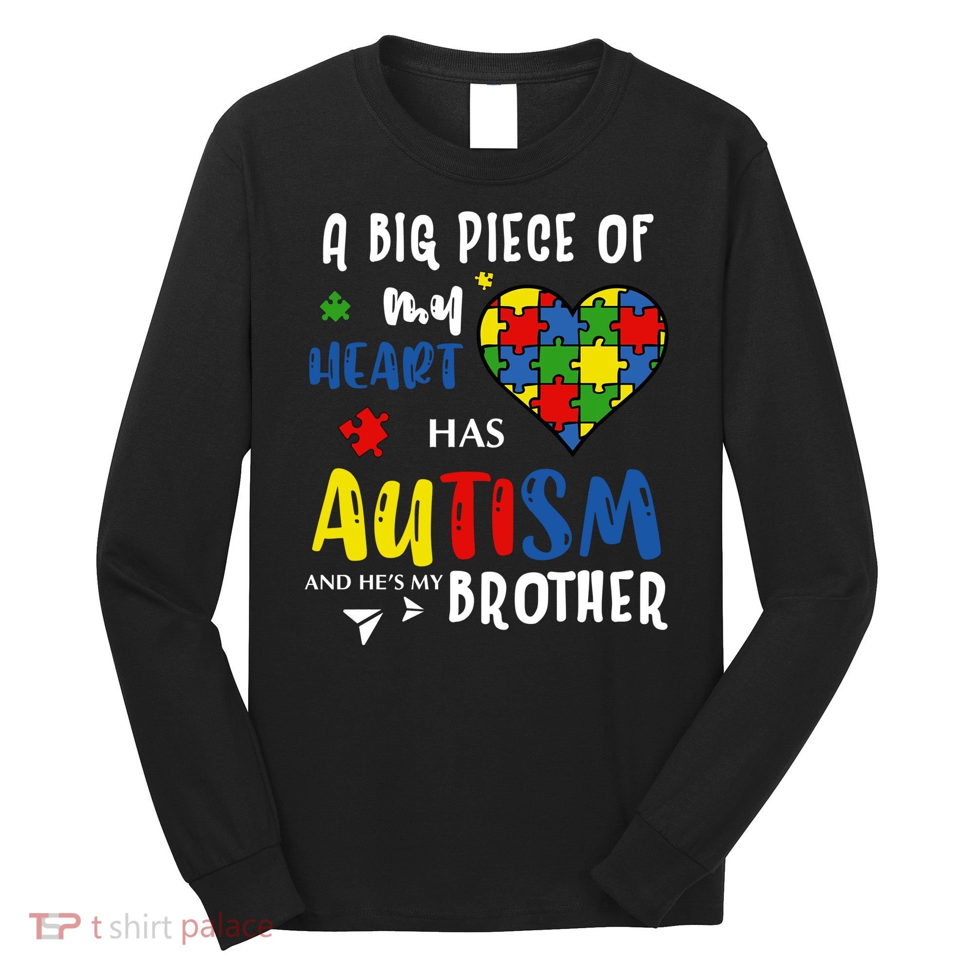 Autism Brother Heart Puzzle Autism Awareness Long Sleeve Shirt