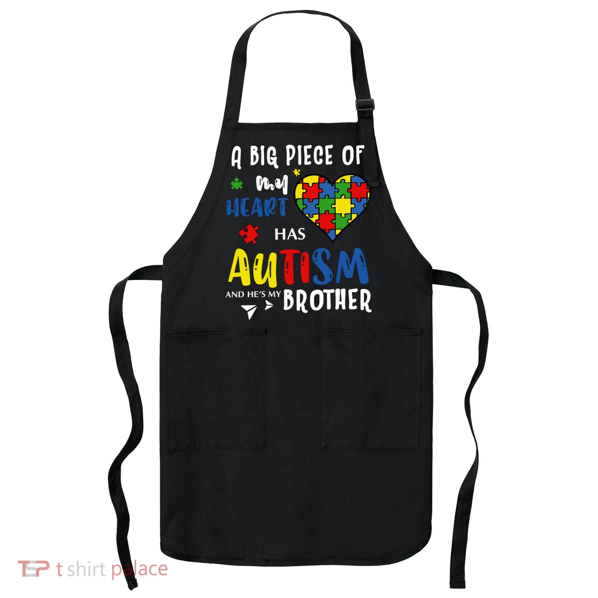 Autism Brother Heart Puzzle Autism Awareness Apron