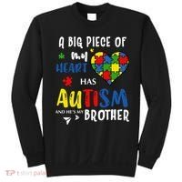 Autism Brother Heart Puzzle Autism Awareness Sweatshirt thumb 0