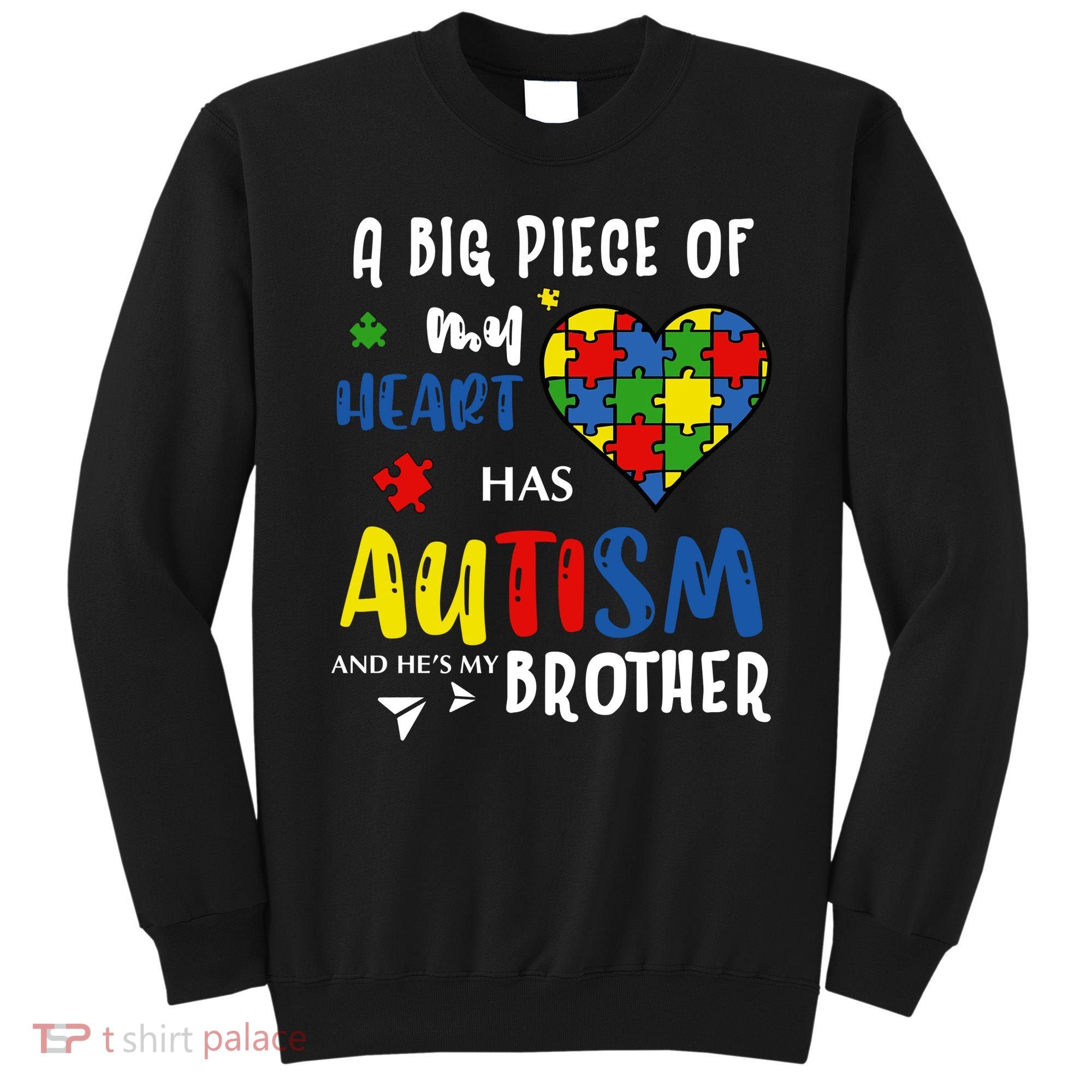 Autism Brother Heart Puzzle Autism Awareness Sweatshirt