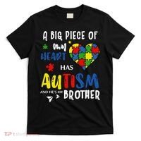 Autism Brother Heart Puzzle Autism Awareness T-Shirt thumb 0