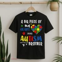 Autism Brother Heart Puzzle Autism Awareness T-Shirt thumb 2