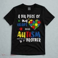 Autism Brother Heart Puzzle Autism Awareness T-Shirt thumb 5