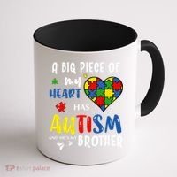 Autism Brother Heart Puzzle Autism Awareness Coffee Mug thumb 1